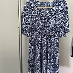 Blue leopard print dress